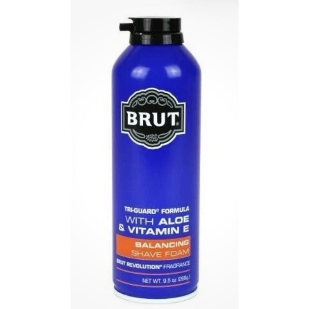 (1) Brut Tri Guard Men's Formula Balancing Shave Foam Aloe & Vitamin E 9.5 oz
